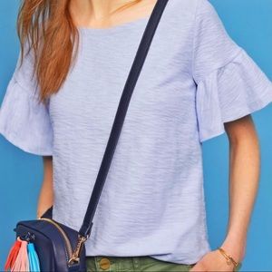 Anthropologie Postmark Lavender Christel Ruffle Tee